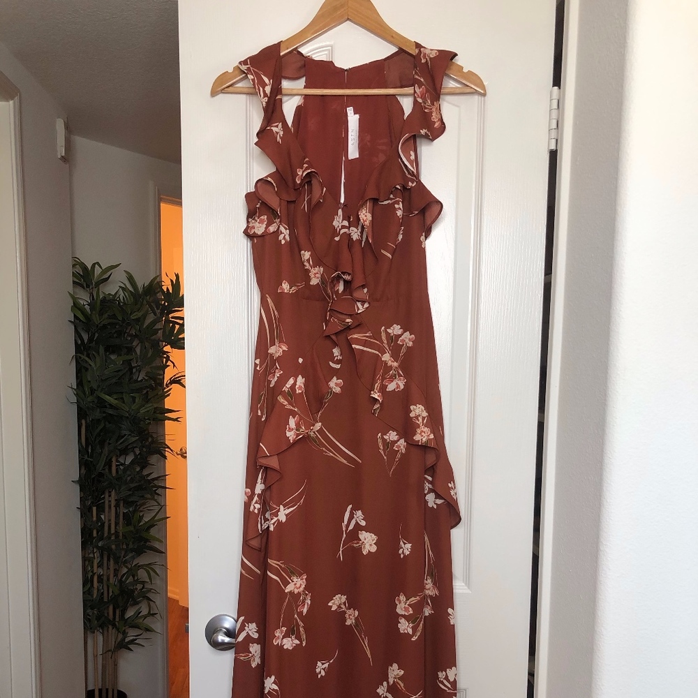 ASTR Small Floral Ankle Length Dress